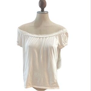 Vintage Grace elements Off-Shoulder white top 100% Pima cotton Women small S